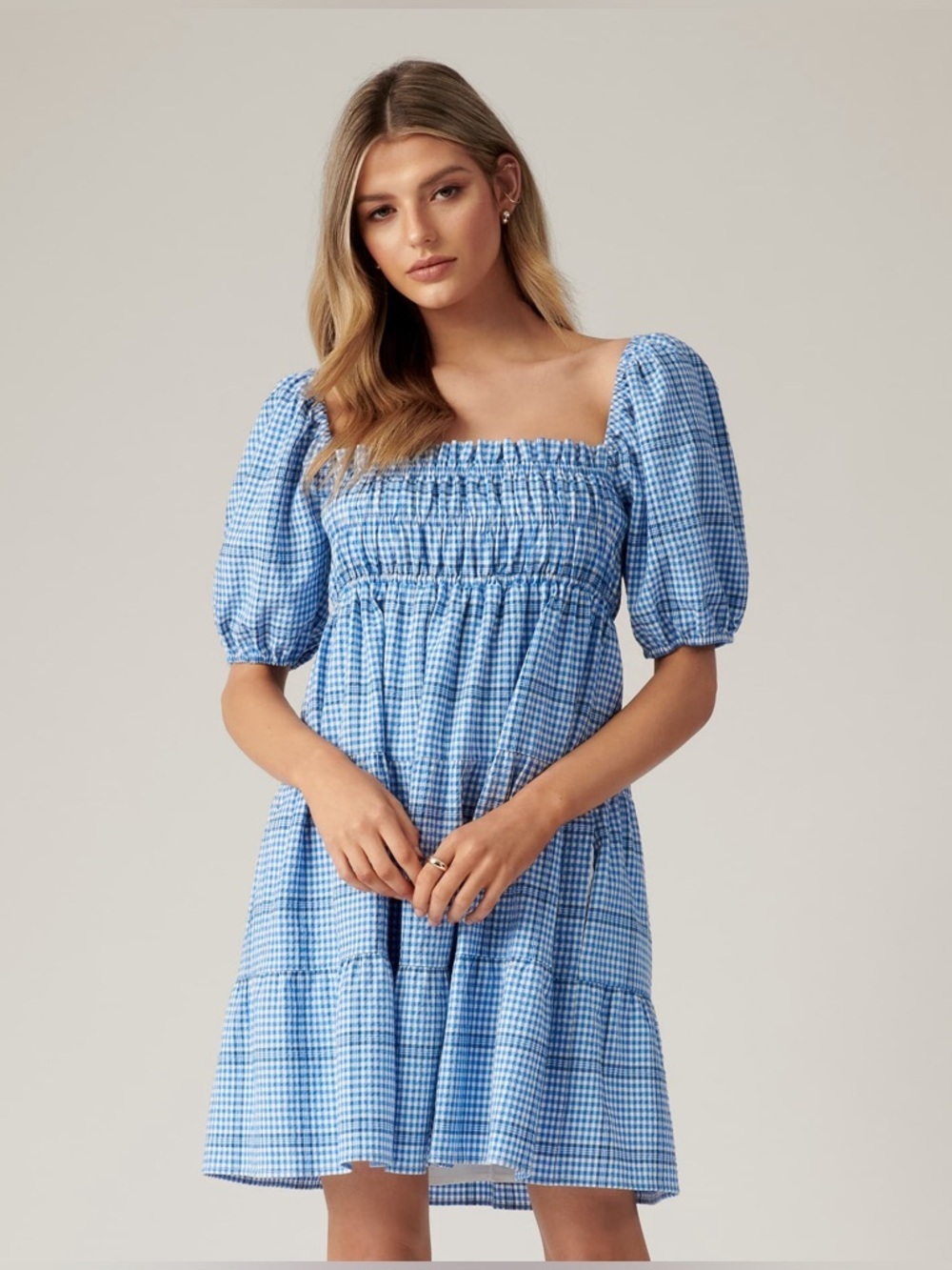 Ever New Andie Puff Sleeve Mini Dress Playful feminine Dress Size 8 Cotton - Picture 3 of 12